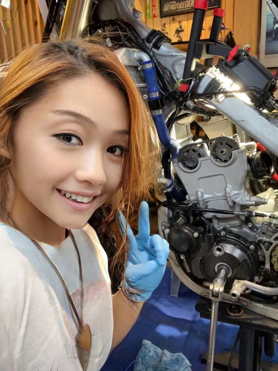 Japanese girl with motorcycle