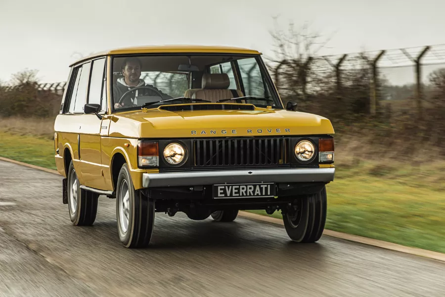 A picture of the Everrati Land Rover Range Rover Classic EV conversion.
