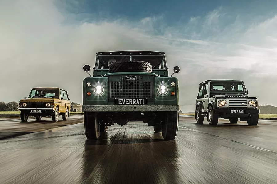 A picture of Land Rover EV conversions by Everrati.