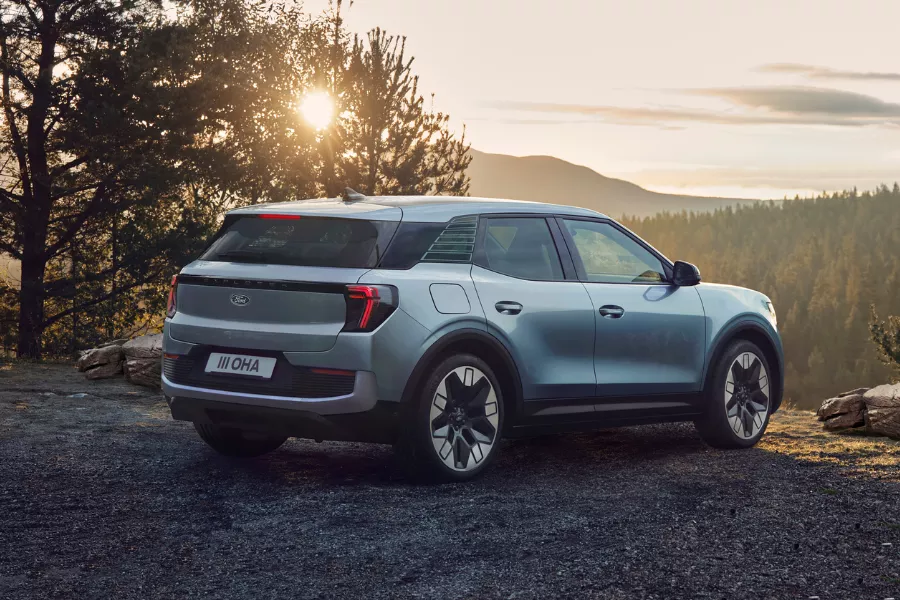 Ford Explorer EV from the rear