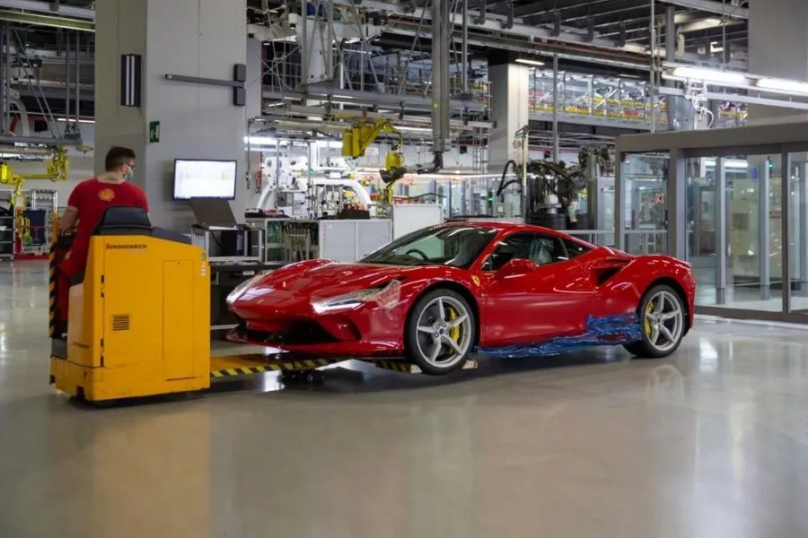 Ferrari in a factory