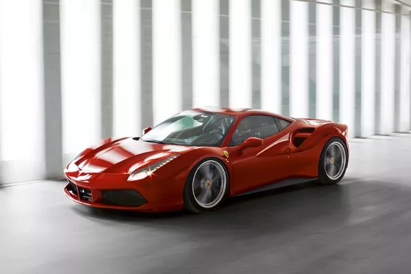 A 488 driving down the road