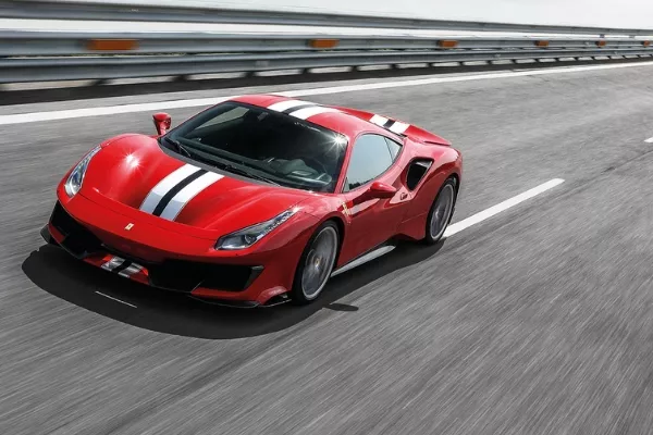 A Ferrari 488 on the track