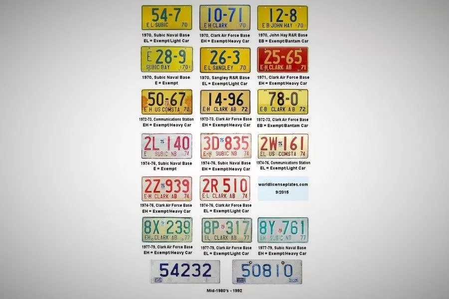 License plates for US servicemen