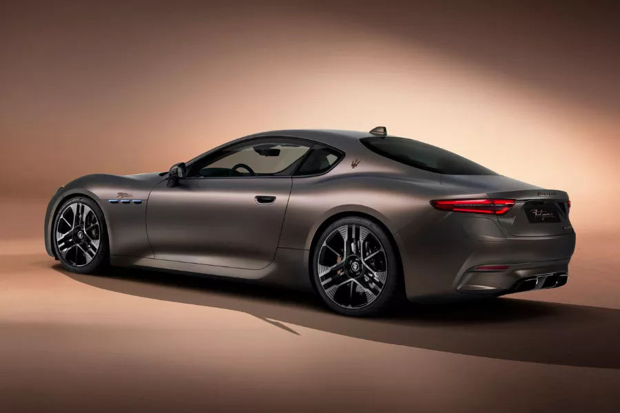 A picture of the rear quarter of the GranTurismo Folgore