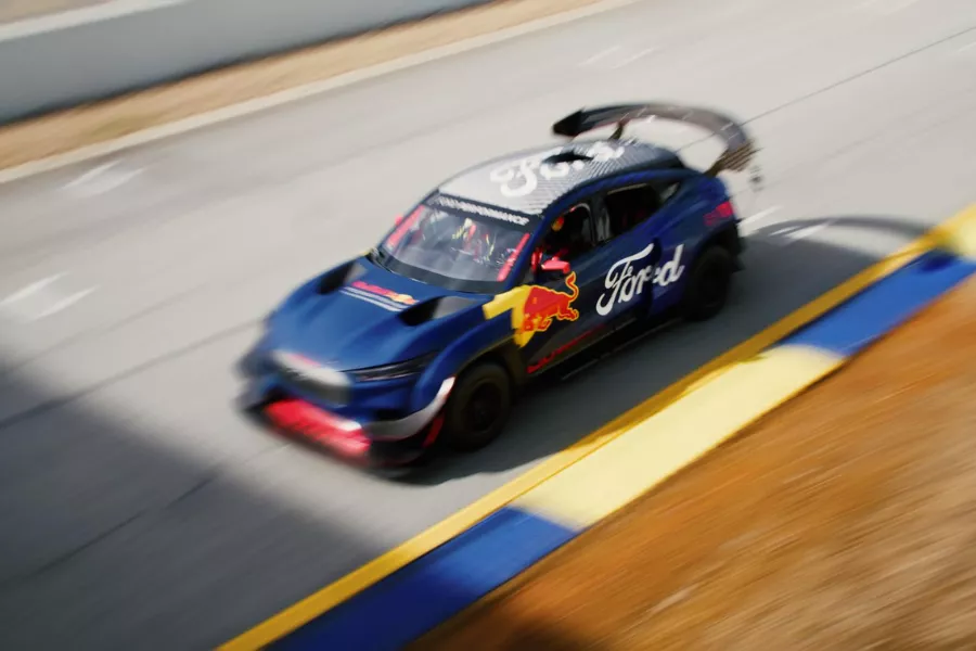 Ford Mustang Mach-E with Red Bull logo