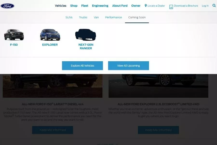 Ford Philippines Future Vehicle section