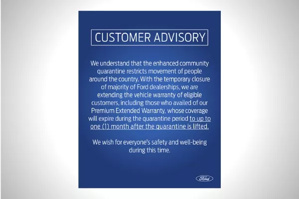 The official statement from Ford Philippines