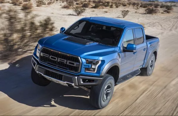 angular front of the Ford F-150 Raptor 2019