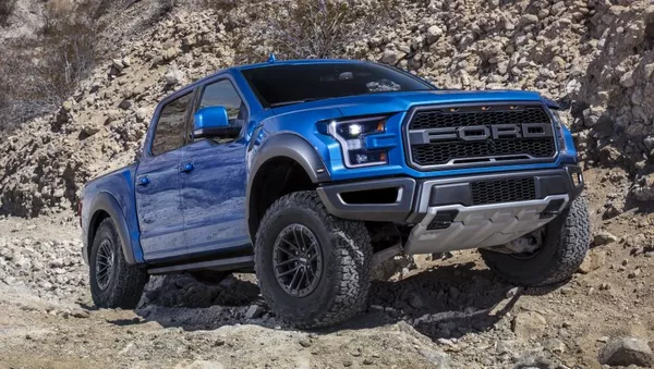 angular front of the Ford F-150 Raptor 2019