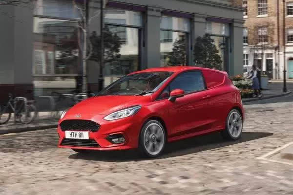 The angular front of the Ford Fiesta Sport Van