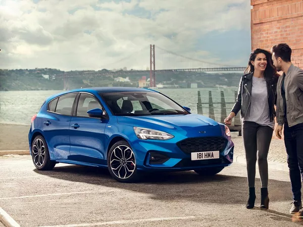 The angular front of the Ford Focus 2019 which the new SUV will be based on