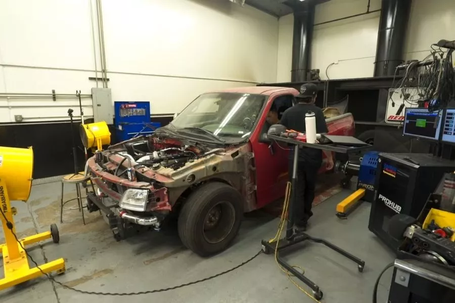 A picture of Hoonigan's 2JZ powered Ford F-150