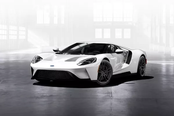 A white Ford GT