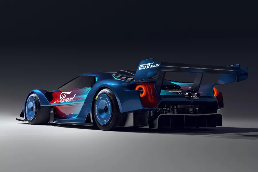 A picture of the rear of the Ford GT Mk IV