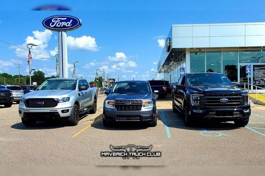 Maverick, Ranger, and F-150 size comparison