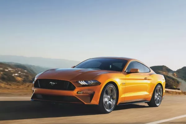 Ford Mustang on the road