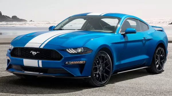 The angular front of the Ford Mustang