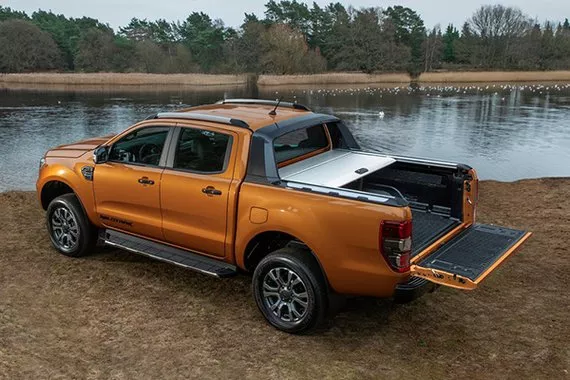A rear shot of the Ford Ranger