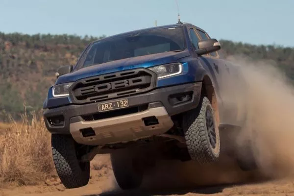 Ford Ranger Raptor jumping