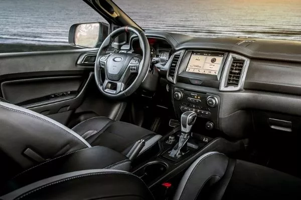 The interior view of the Ford Ranger Raptor Ford Ranger Raptor interior view