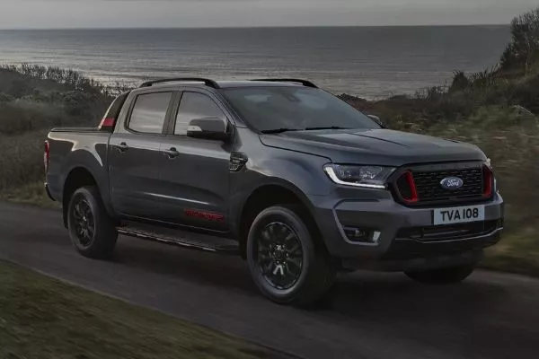 A picture of the Ford Ranger Thunder on the road