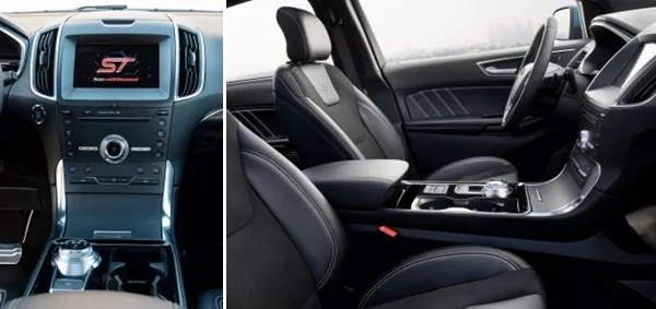 Ford Edge 2019 ST center console and front seats