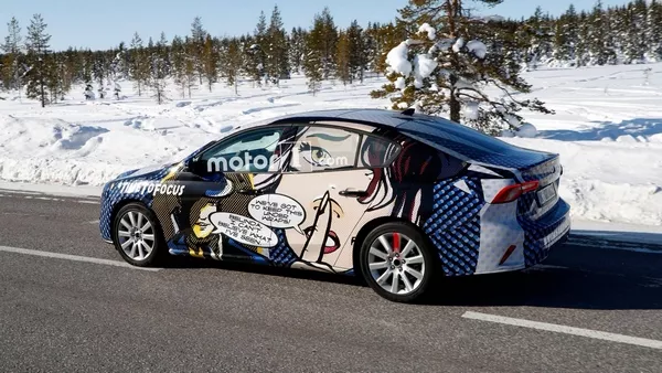 Ford Focus 2019 sedan spy shot angular rear