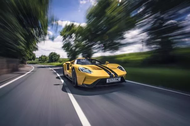 the Ford GT on the road