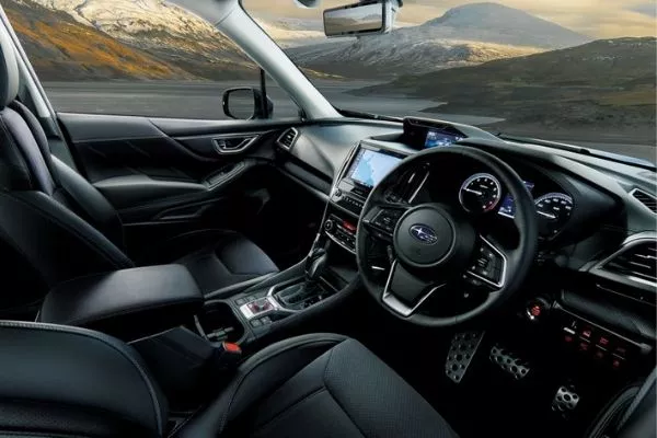 A picture of the interior of the Forester Sport Turbo.