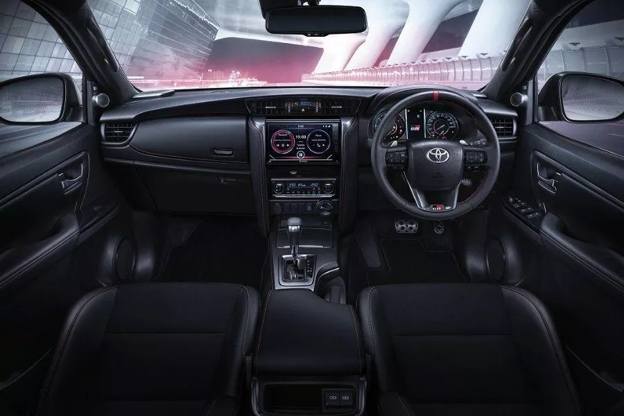 A picture of the interior of the Fortuner GR Sport