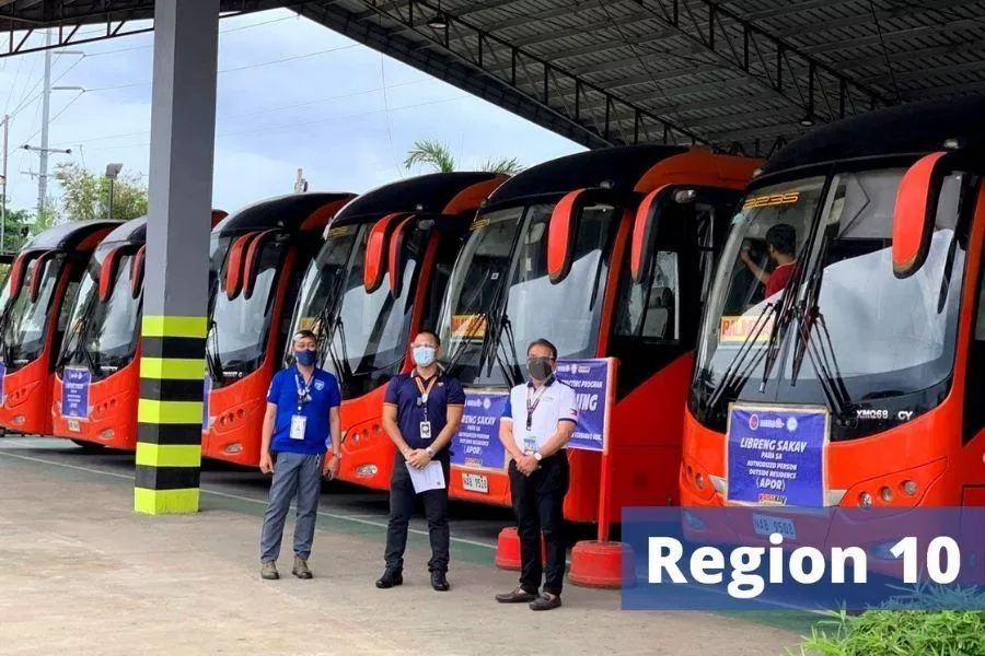 A picture of several buses in Region 10