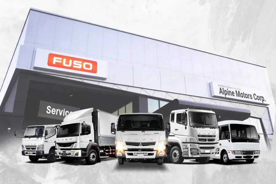 Fuso Carmona facade with trucks