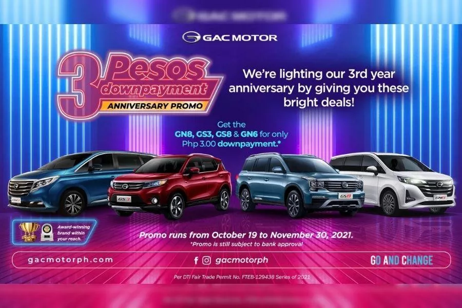 GAC Motor PH 3rd anniversary promo