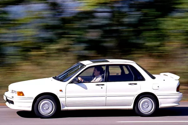 A picture of the Galant GTI on the road.