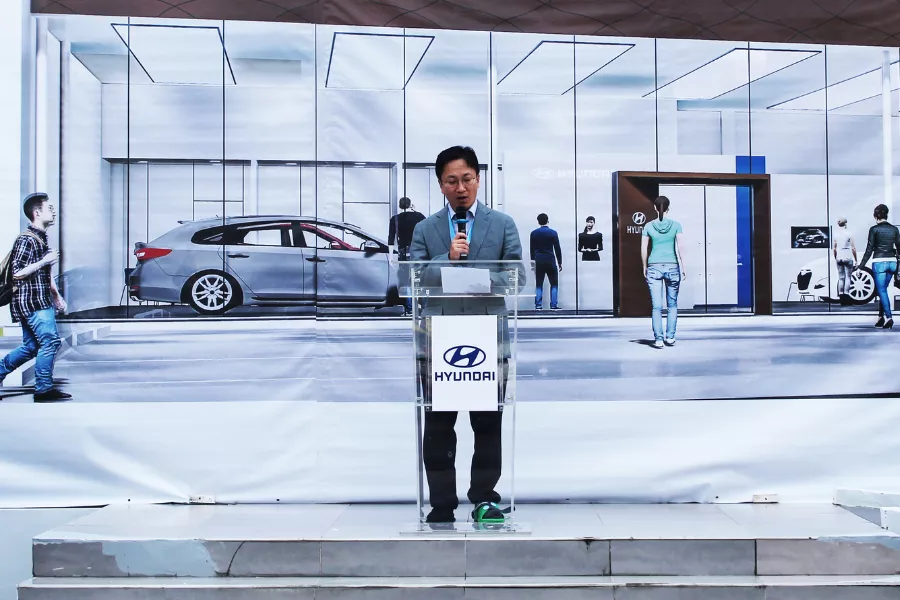 A picture of Dong Wook Lee at the Hyundai talisay groundbreaking ceremony