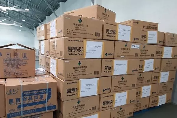 A picture of the donated medical supplies