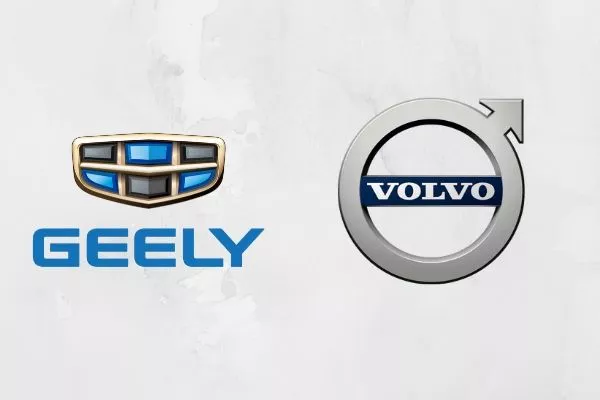 A picture of Geely and Volvo logos