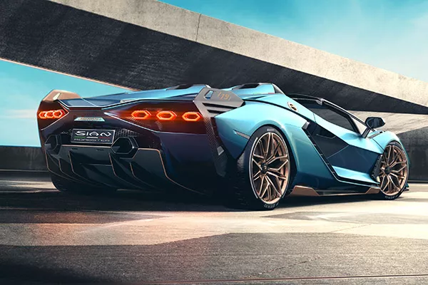 A picture of the rear of the Sian Roadster