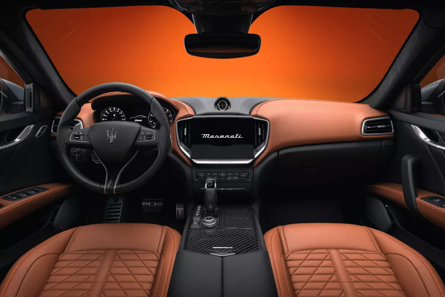 The Ghibli F Tributo Special Edition's cockpit