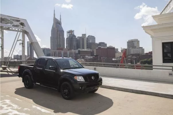 Angular front of the Nissan Titan Midnight Edition 