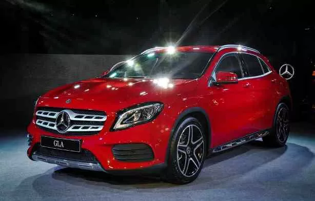 Red 2018 Mercedes-Benz GLA-Class angular front view