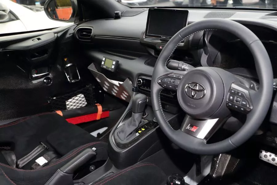 A picture of the interior of the GR Yaris AT.