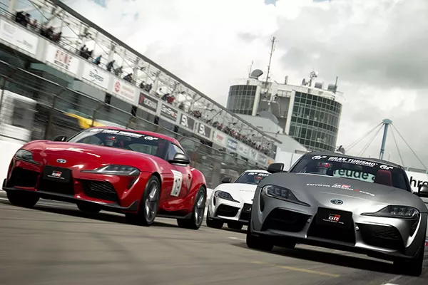 A picture of a Gran Turismo Supra race