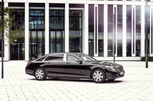Side view of a Mercedes-Maybach S600