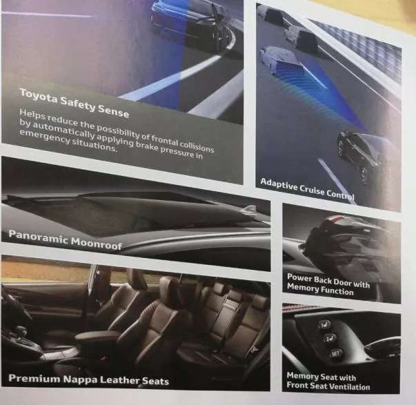 leaflets of the Toyota Harrier 2018