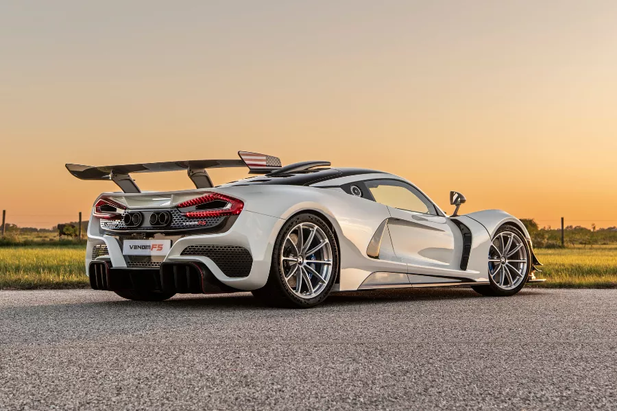 A picture of the rear of the Hennessey Venom F5 Revolution
