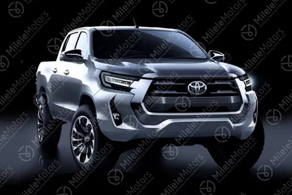  rendering of supposed 2021 Toyota Hilux front