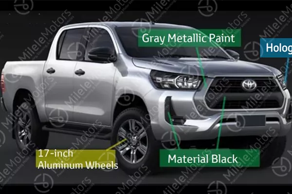  rendering of supposed 2021 Toyota Hilux angular front