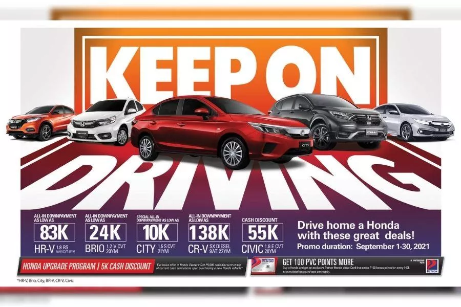 Honda Cars Philippines Keep on Driving promo for September 2021